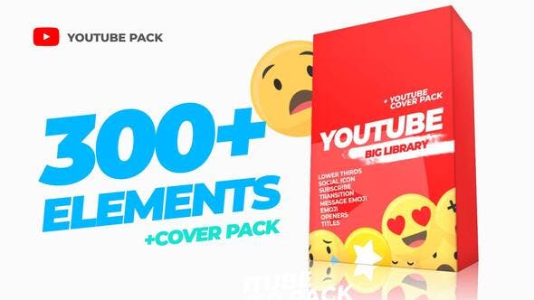 300 Youtube Library and Сover pack Videohive – After Effects Template (24219192)
