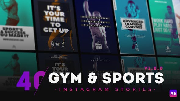40 GYM & Sports Instagram Story – Video Template Pack (30494144)