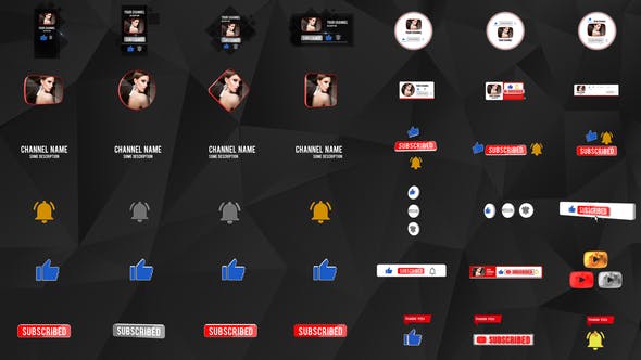 After Effects Template - Youtube Subscribe Pack 44 in 1 (28024077)