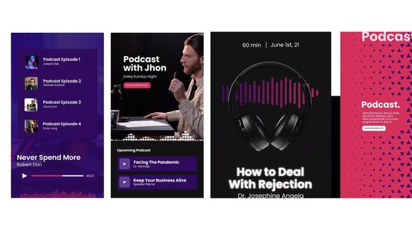 Audio Podcast Visualizer Stories – After Effects Template (32229690)