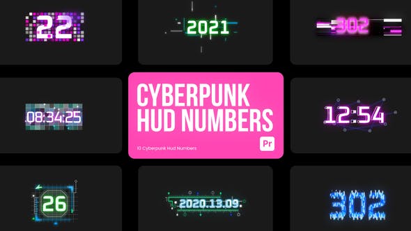 44912506  Cyberpunk HUD Numbers for Premiere Pro
