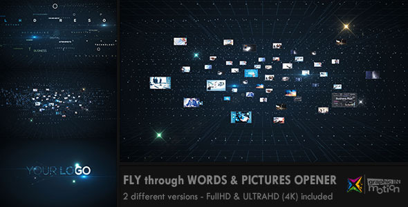 VideoHive Fly through Words & Images Opener 11918540